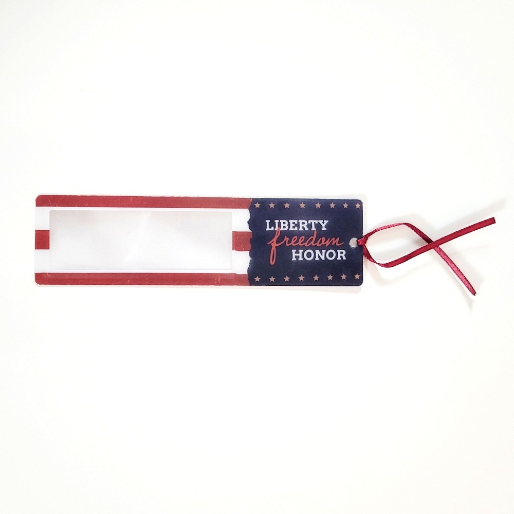 Vintage Y2K Patriotic Magnifying Bookmark- ribbon tassel - Liberty Freedom Honor - Picture 8 of 12